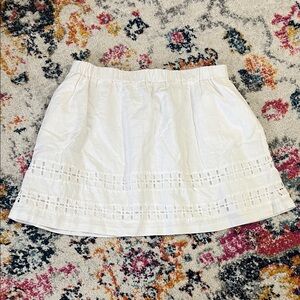 Women's White Eyelet Trim Cotton Skirt